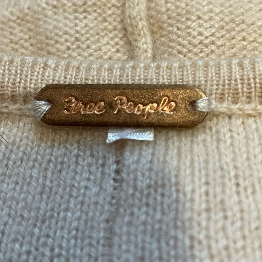 Free People School Boy Dusty Pink Cashmere Cardigan Sweater Oversized